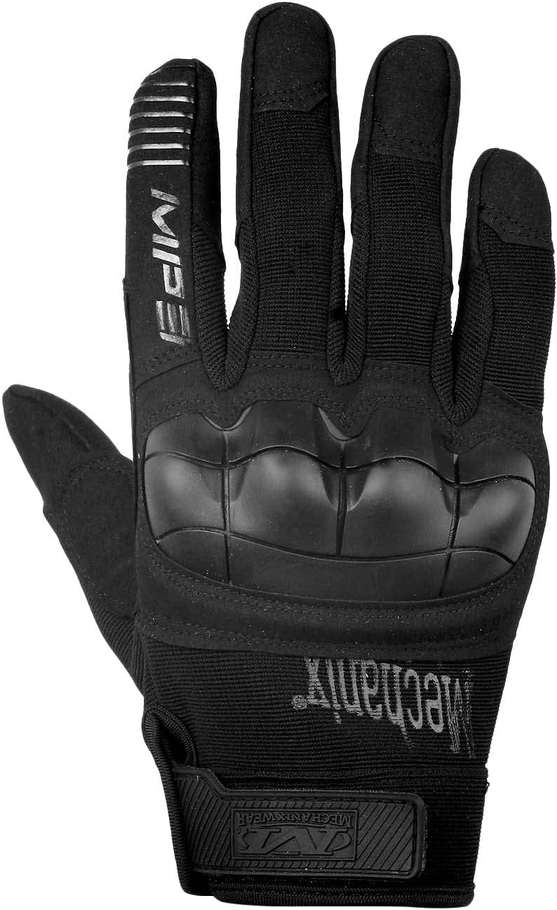 ZaySoo Full Hand Gloves for Men Bike Riding, Anti-Sweat Breathable for Hiking,Cyclling,Travelling,Camping, Motorcycle - Velcrowrist Black