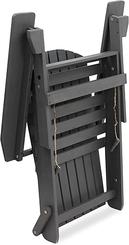 Miniatura 5 de Tienda Aware Silla Adirondack plegable para exteriores con certificación FSC, madera de acacia, gris oscuro