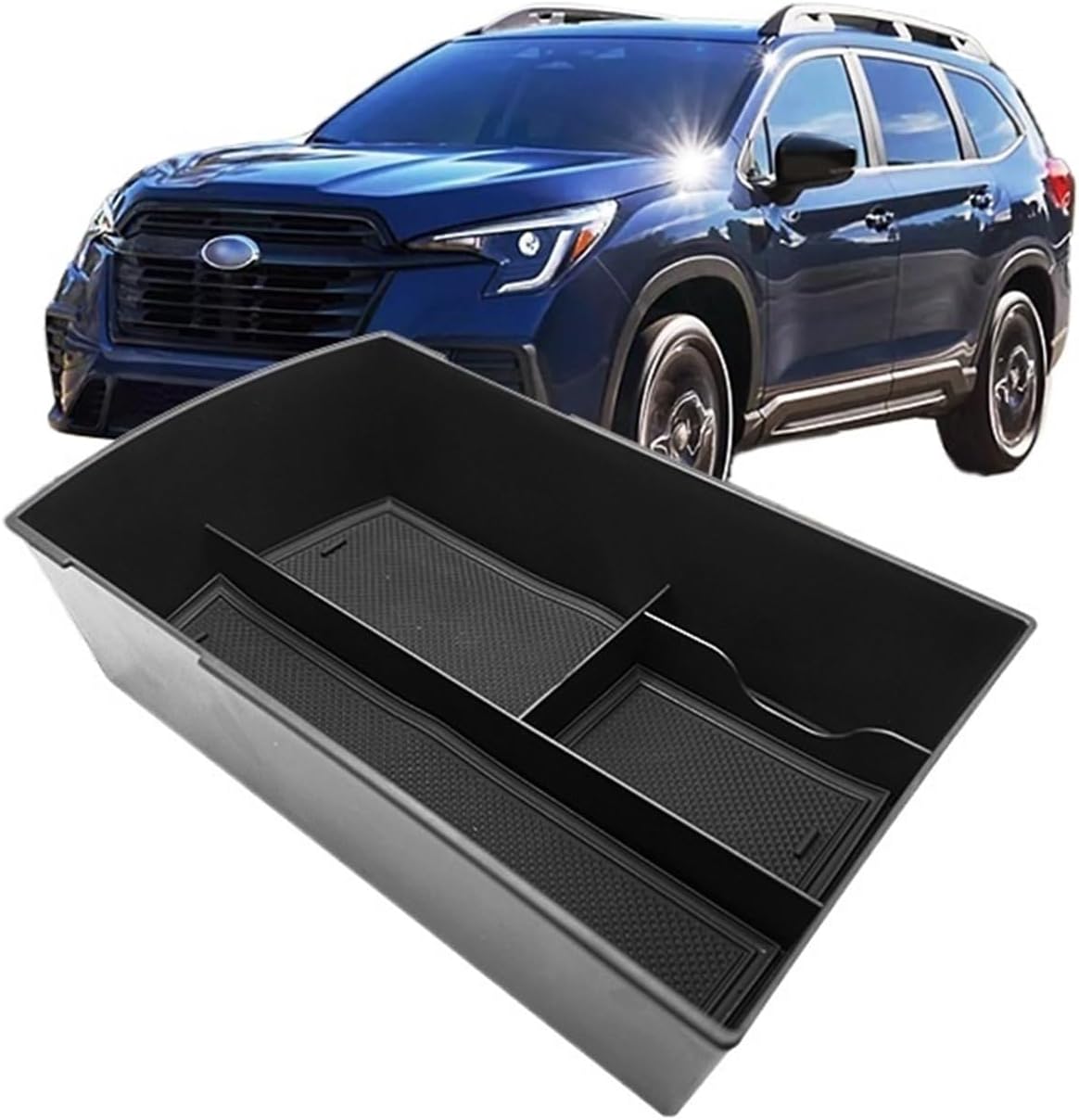 Car Glove Box Organizer Fit for 18-24 Subaru Ascent Armrest Storage Box Compact(Black)