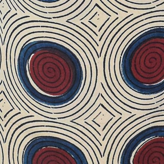 Image of Ethnics of Kutch Womens's Ajrakh Modal Silk Natural Dye Hand Block Print Unstitched Kurta Fabric