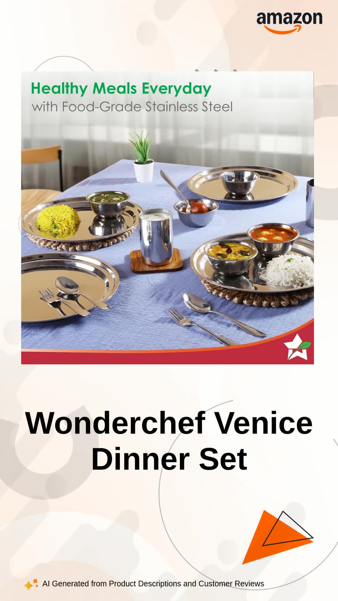 foever 16CD classics 2セット Wonderchef Venice Stainless Steel Dinner Set of 16pcs | Plates