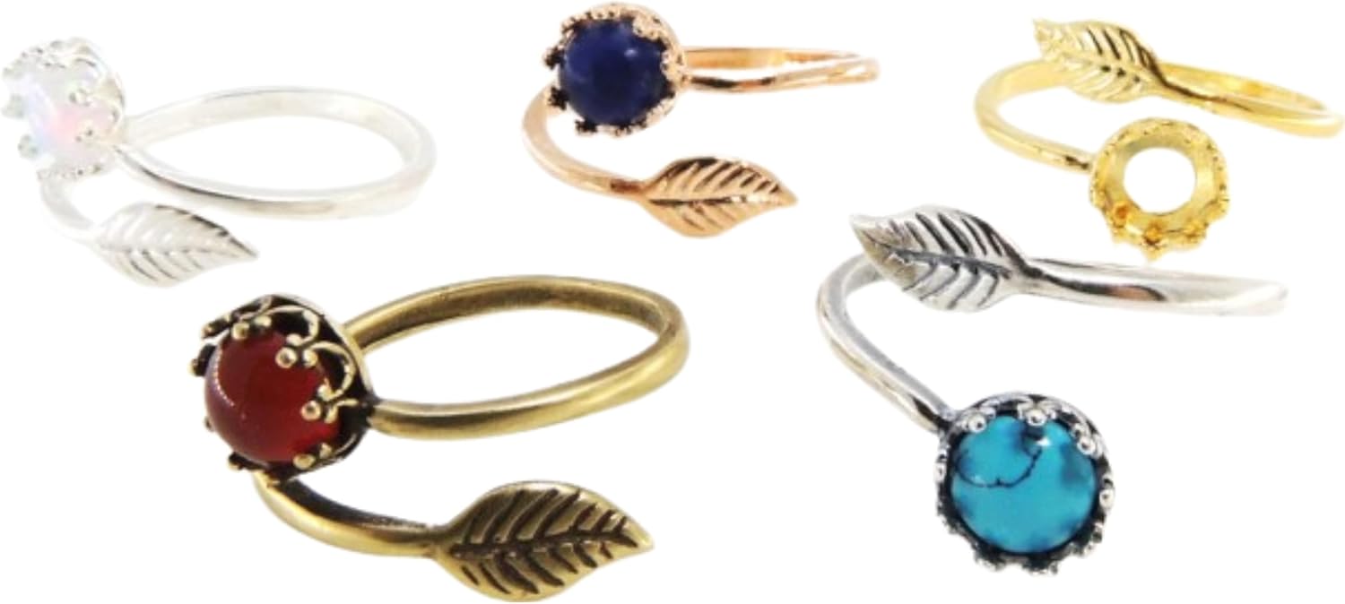 Manufacturer - 4pcs - Round (6mm) Adjustable Bezel Ring Setting - Antique Silver