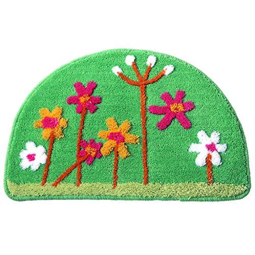CKH Cute Cartoon Thickened Semicircle Doormat Bedroom Door Non-slip Door Mat Bathroom Hallway Absorbent Pad 40 * 60cm