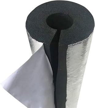 Pipe Insulation -Rubber Tubular Pipe Insulation- Self Adhesive Foam Pipe-for Protecting Pipes and Heat Preservation -20mm Wall Color L 1m/39.4in, Size ID 89mm