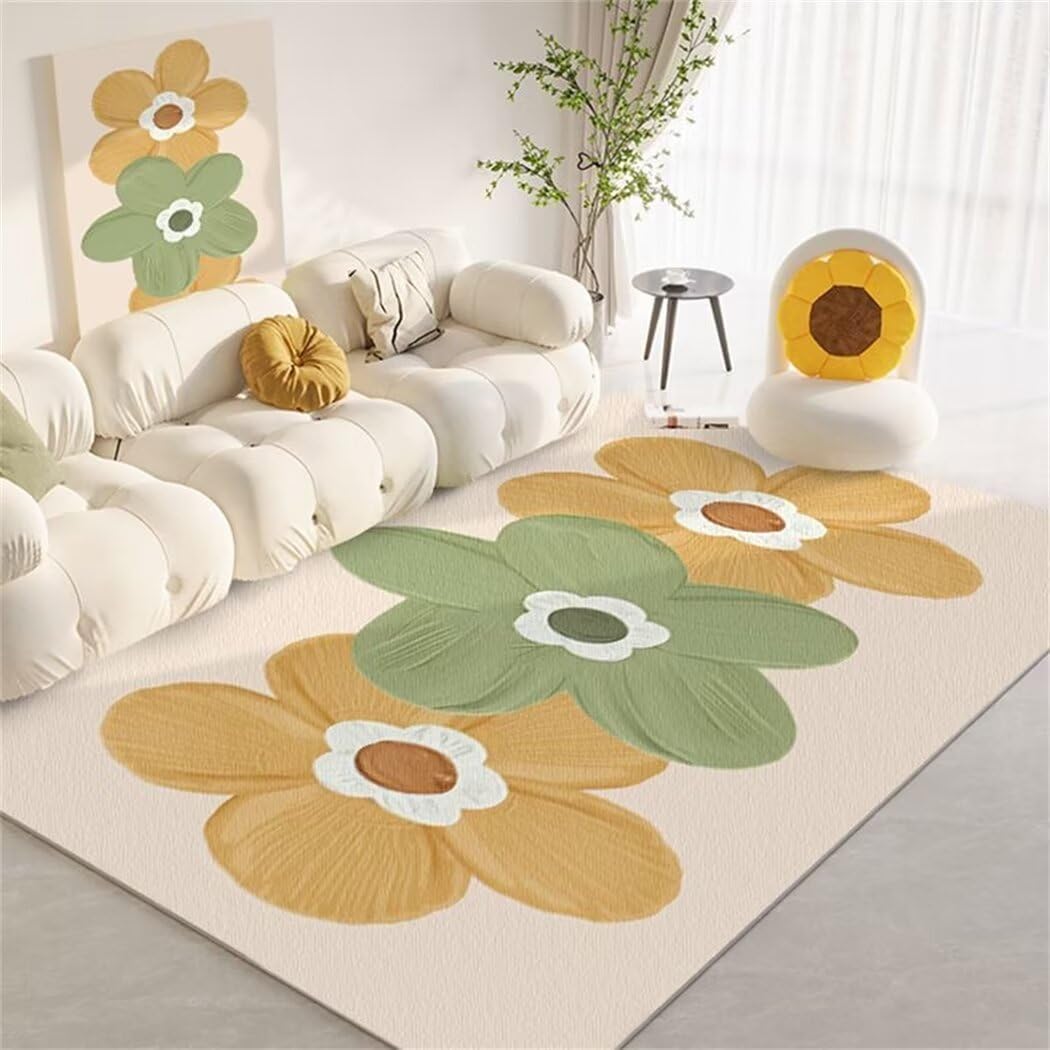 Tapis vinyl pour chambre d'enfant lavable et anti-tache vert