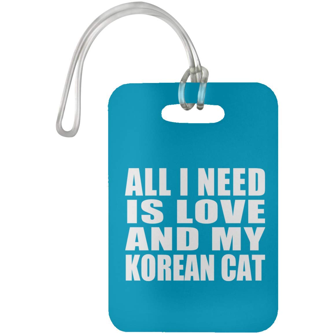 All I Need Is Love And My Korean Cat - Luggage Tag Turquoise/One Size, Travel Cruise Suitcase Bag-gage Tag