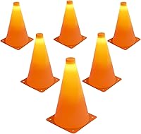 GoSports LED Light Up Sports Cones (6 Pack) - 9 Inch Bright Training Markers for Night Practice & Drills