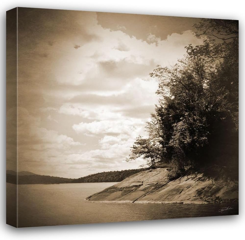 ArtDirect Sepia Lake 36x36 Huge Gallery Wrapped Canvas Museum Art by Foschino, Suzanne