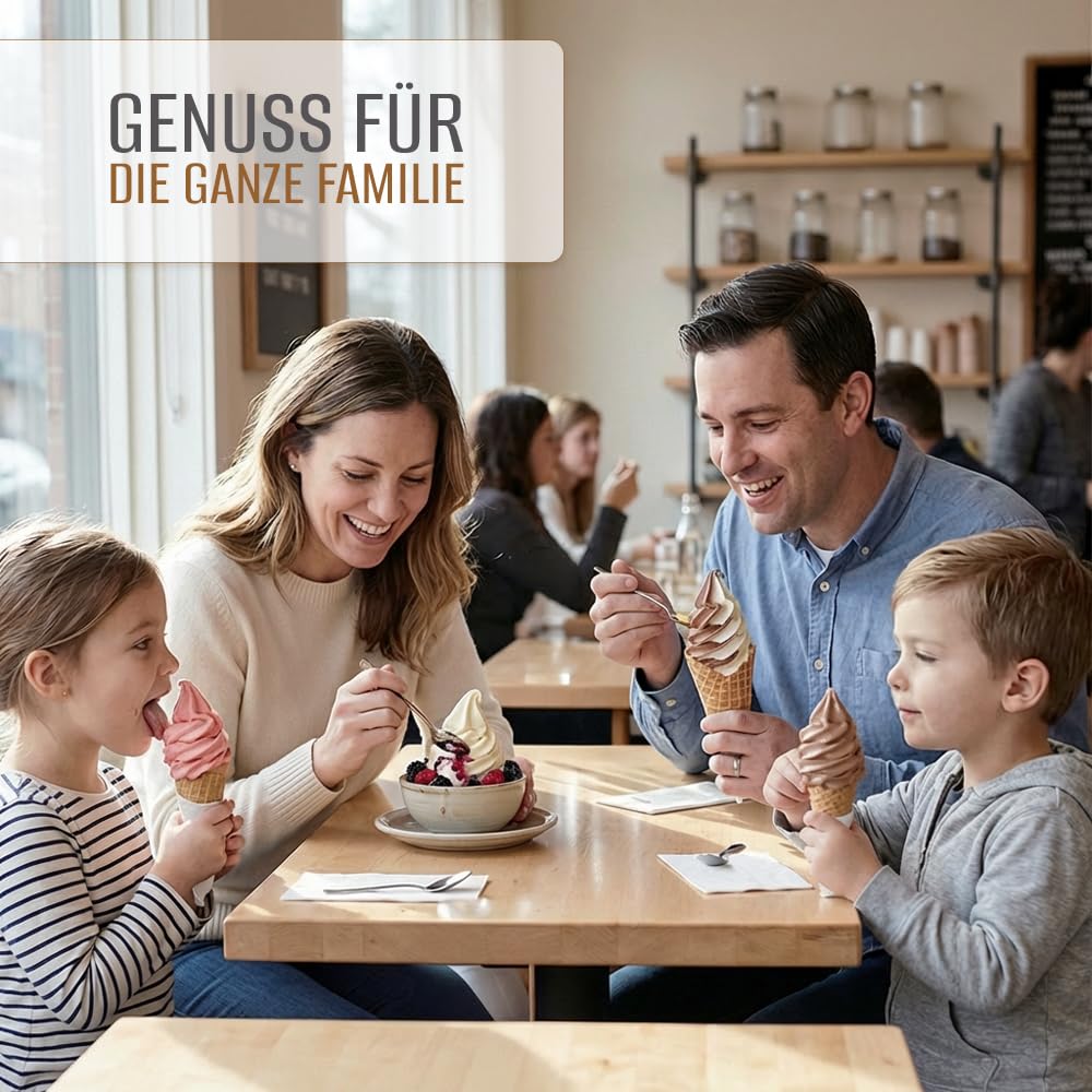 Bazko Sahne Geschmack Eispulver für Eismaschine 2 kg für 6 kg Eis Cremig Ergiebig