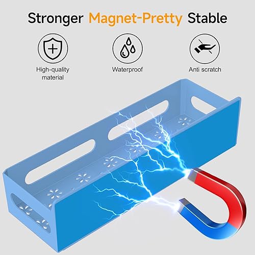 Miniatura 55 de Paquete de 4 estantes magnéticos para especias para refrigerador, organizador de especias, estante magnético móvil con 4 ganchos para organización