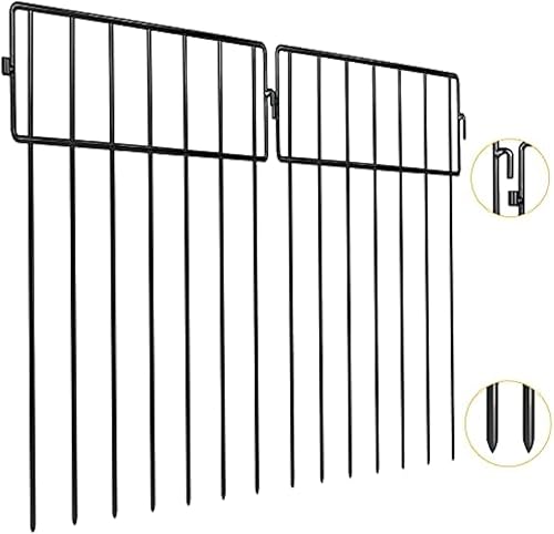 Adavin Valla de barrera de animales negros, paquete de 10 unidades de 12 pulgadas de largo x 12 pulgadas de alto, valla decorativa de jardín de 1.5