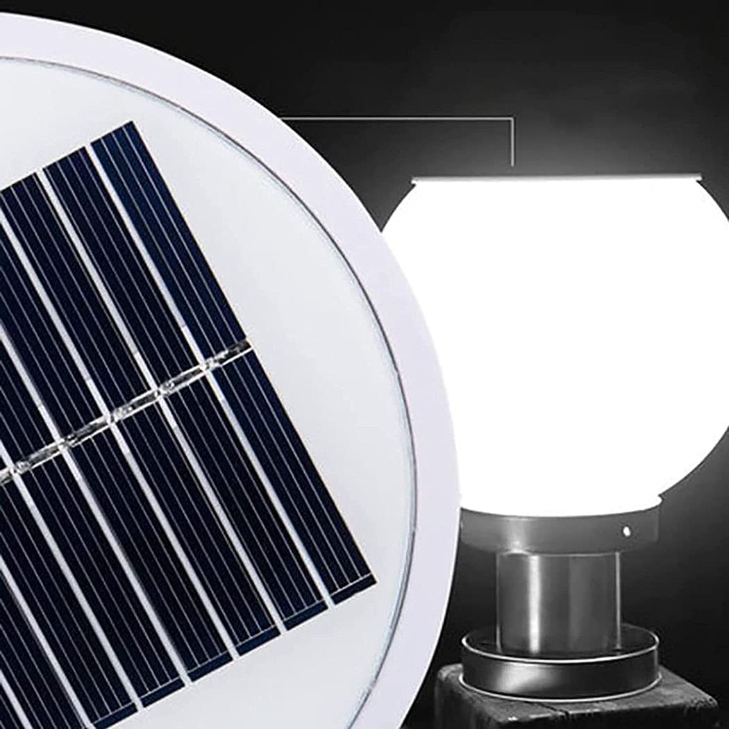 Lampada Solare Lampada da Esterno per Testata Recinzione Lampada da Giardino Lampada da Cancello a Sfera per Uso Domestico Impermeabile Super Luminoso Lampione da Strada Solare Luci da Esterno (Size :