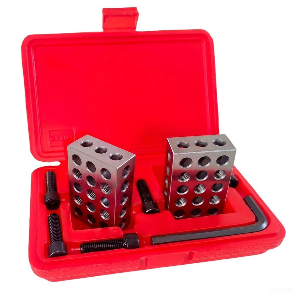 Stahl 1-2-3 Block Set 23 Bohrungen für m10 Gewinde Stahl 1-2-3