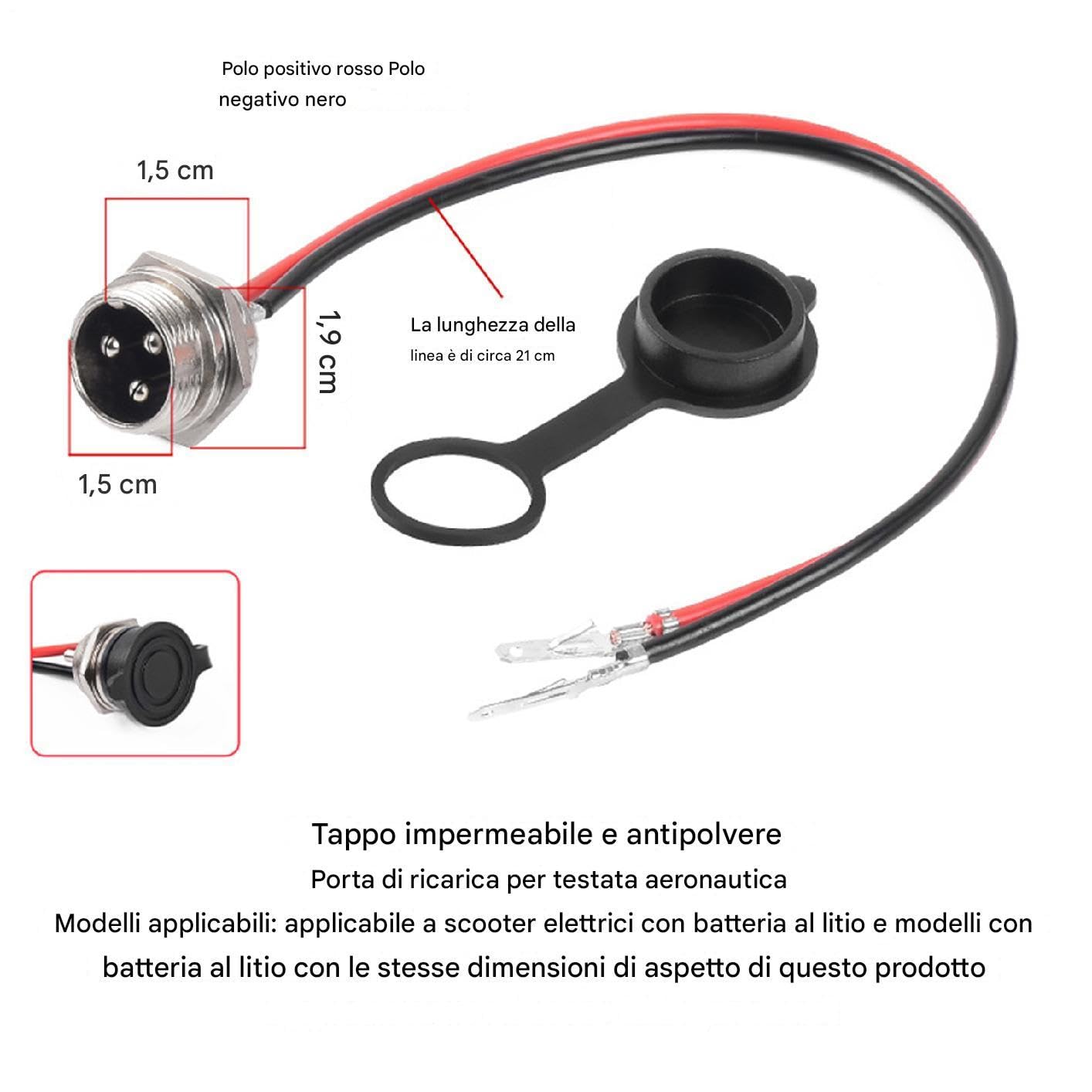 Porta di ricarica aeronautica 3 terminal Electric Socket Plug di collegamento batteria