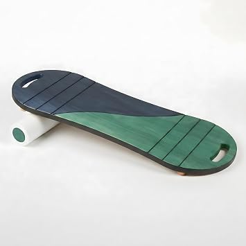Yeşil/Lacivert Denge Tahtası Balance Roller Board Çift Fonksiyonlu Sörf Eğitim Tahtası Kaykay Eğitim Tahtası 73 x 28 CM – RB13