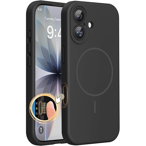 Miracase Magnetic for iPhone 17 Pro Max Case, Compatible with MagSafe, Integrated Silicone Camera Control Cover, 3.0mm Thicken Shockproof Drop Protection Phone Case for iPhone 17 ProMax, Orange