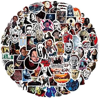 100Pcs Classic Horror Movie Stickers Laptop Car Scrapbook Phone Skateboard Stickers Gifts Horror Movie Merchandise Vinyl Waterproof Aesthetic Personalised Stickers for Teens Boys Girls Adults Children
