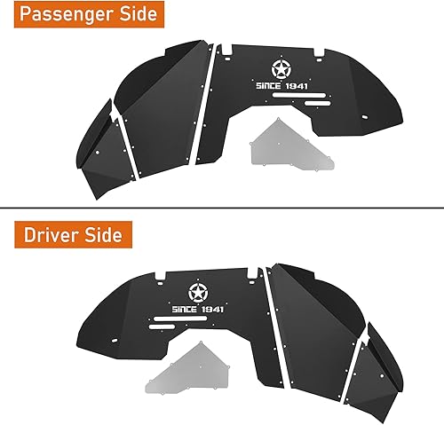 Miniatura 5 de u-Box Wrangler JL - Forros interiores de acero para guardabarros delanteros con logotipo desde 1941 compatible con Jeep Wrangler JL y JLU Unlimited