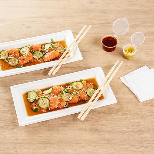 Miniatura 8 de Restaurantware Bambuddha - Palillos gemelos de 9.1 pulgadas, 100 palillos de bambú duraderos, con funda de papel, palillos de bambú de alta calidad