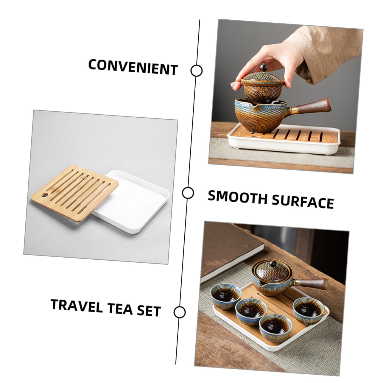 ABOOFAN Tetera Automática Diseño Elegante de Cerámica Juego de Té Portátil y Material Resistente para Viajes y Actividades al Aire Libre para Aficionados al Té