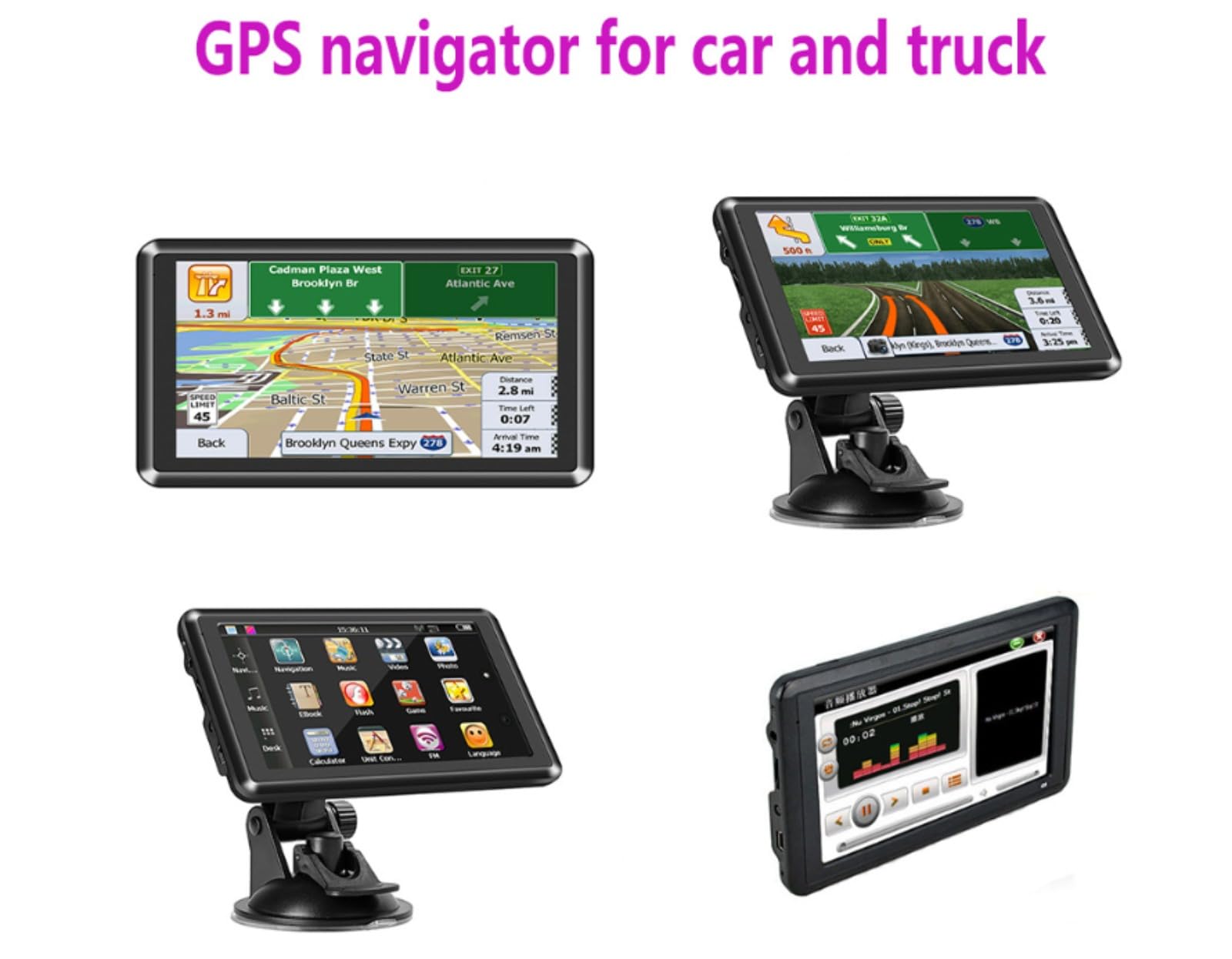 Fracix Sat Nav, Hgv Sat Nav with Voice Guidance, 7 Inch and 9 Inch GPS Navigator Device for Cars, Trucks and Buses with Touch Screen (7 Inch) - 2