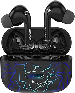 CLAOX Flash Wireless Earbuds, Active Noise Cancelling, Bluetooth Earbuds with Microphone, RGB Light Charging Case, IPX6 Waterproof, USB-C Fast Charge, 80Hrs Battery Life, for Gaming Sport & Work