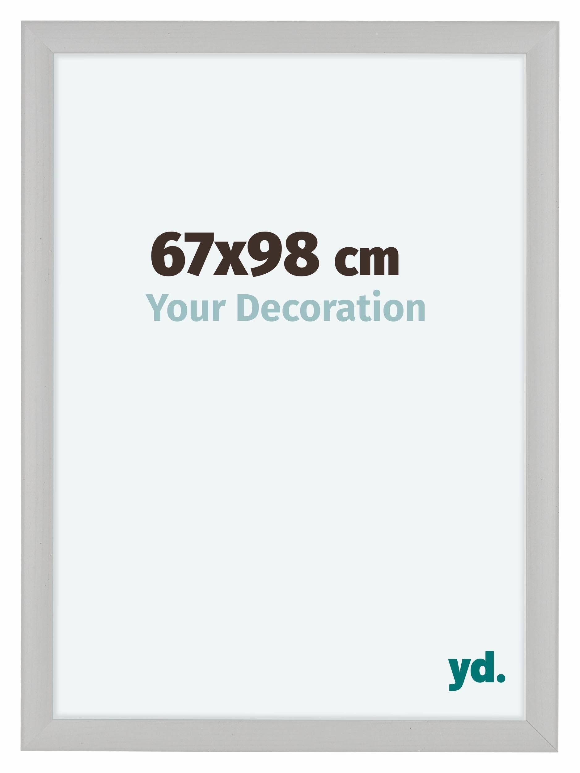 Your Decoration - Picture Frame 67x98 cm - White Woodgrain - Decorative Wall Frame in MDF with Antireflection - Frame 67x98 - Como