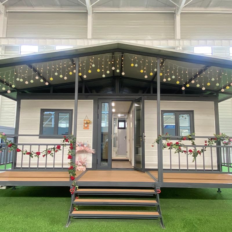 20FT Prefabricated Mobile Tiny Home Expandable Foldable Container House to Live in for Adults Mobile Luxury Modular 2 Bedroom Portable House Portable Villa Cabin Kit with Kitchen Bathroom for Backyard - Image 3