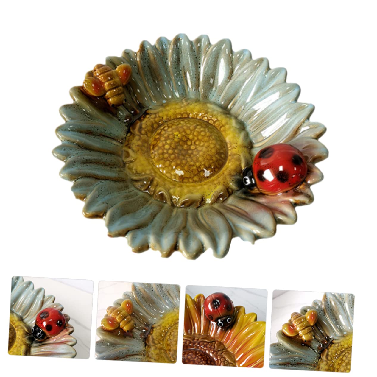 Jabonera de Cerámica Forma de Flor para Baño y Lavabo | Uso Versátil en Encimera, Fácil de Limpiar, Soporte Firme y Acabado Decorativo