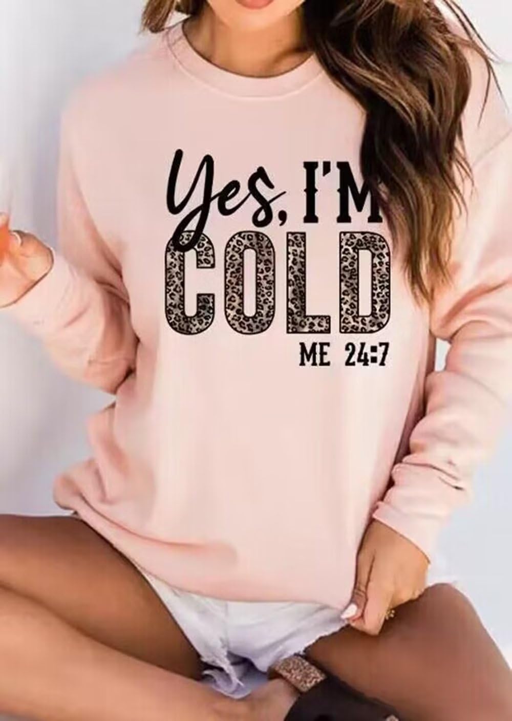 AIMITAG Leopard Letter Print Sweatshirt Women Funny Graphic Fall Long Sleeve Crewneck Pullover Casual Loose Hoodie Tops - Image 2