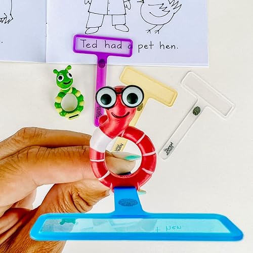 Miniatura 3 de hand2mind FingerFocus - Resaltador para amigos de seguimiento, tiras de lectura guiada, rastreador de lectura, superposiciones de color para