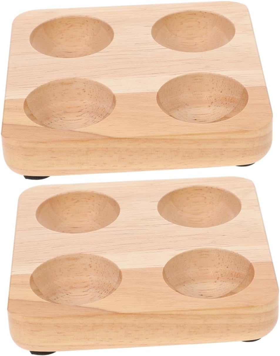 2pcs Egg Storage Box Egg Filler Flat Wood Tray Egg Flats Home Kitchenware Deviled Egg Fridge Eggs Organizer Egg Holder Tray Egg Stand Solid Wood Rubber Wood Safety Frame?