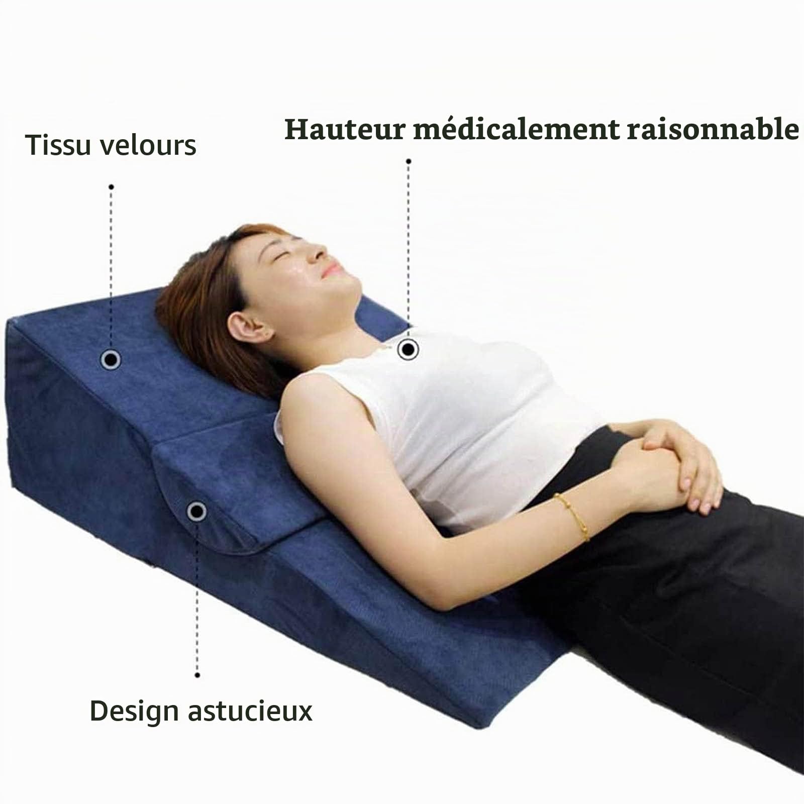 QARIDO Coussin Anti Reflux gastrique, Oreiller de Mousse de cale Anti-Reflux Polyvalent, pour Le Soutien de Dos de soulagement de Douleur d'adultes