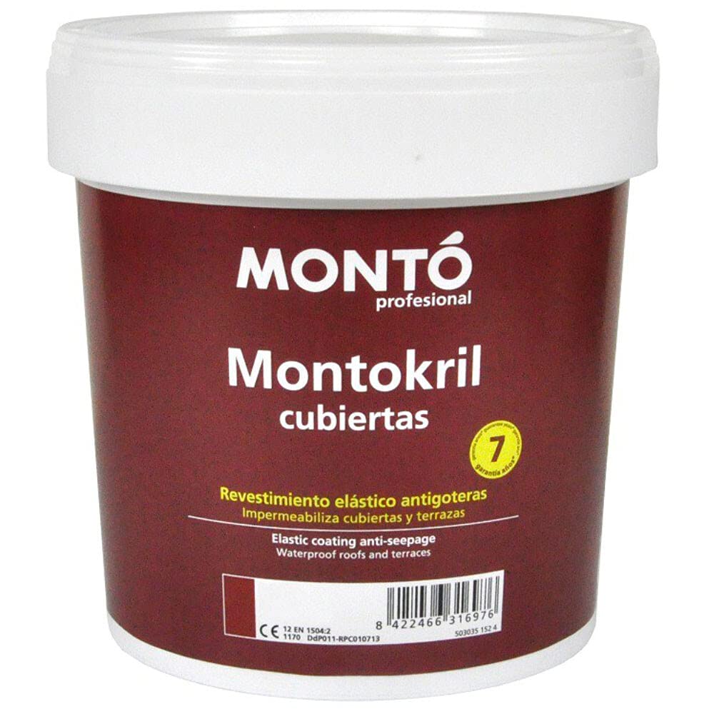 Revestimiento al Agua para Proteger e Impermeabilizar Terrazas y Fachadas. Montokril Cubiertas Fibrado (4L, Blanco 108)