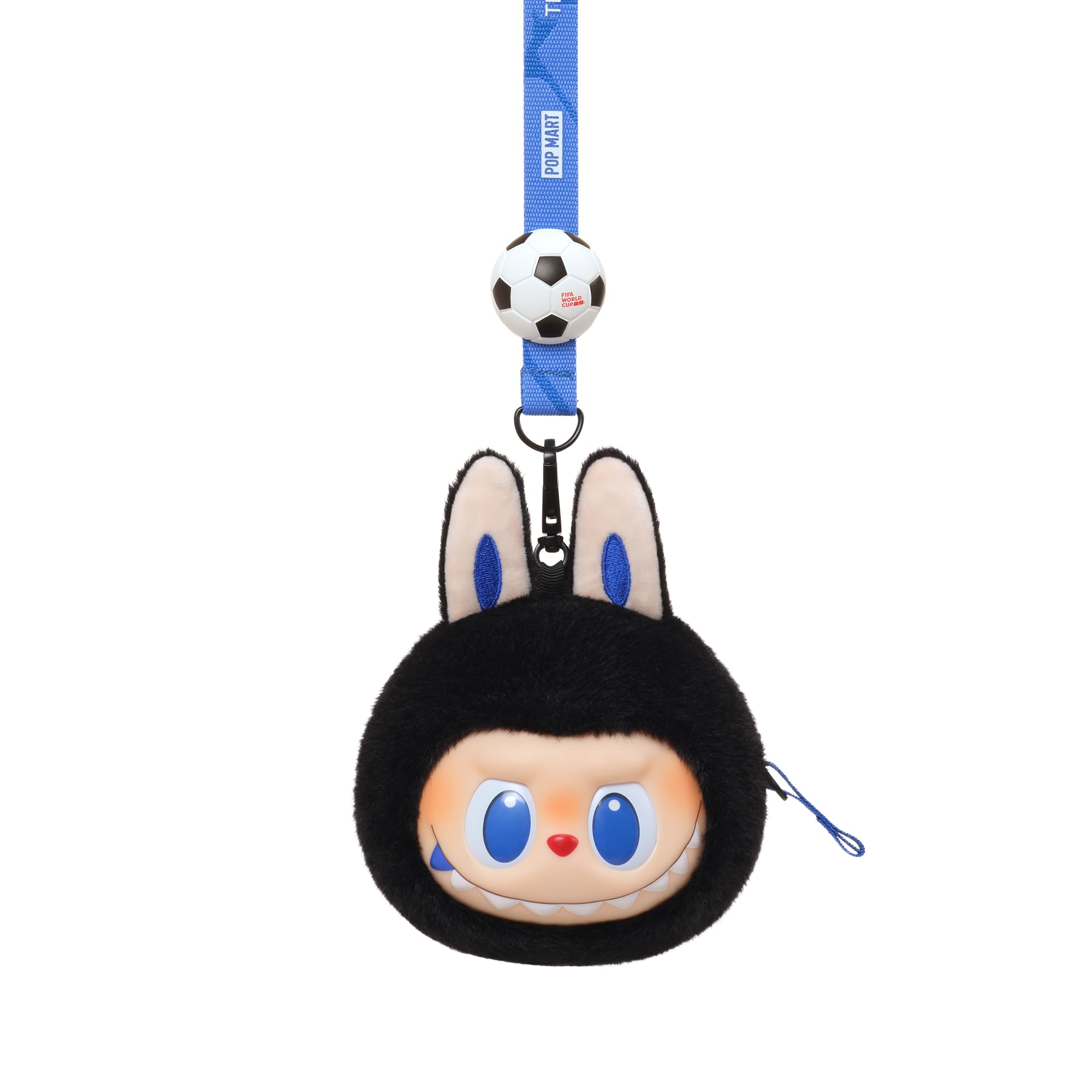 POP MART THE MONSTERS x FIFA Series Vinyl Plush Pendant, Labubu Football Bag Charm Keychain, Cute Plush Toy Gift for Girls Women Football Fans, Pack of 1