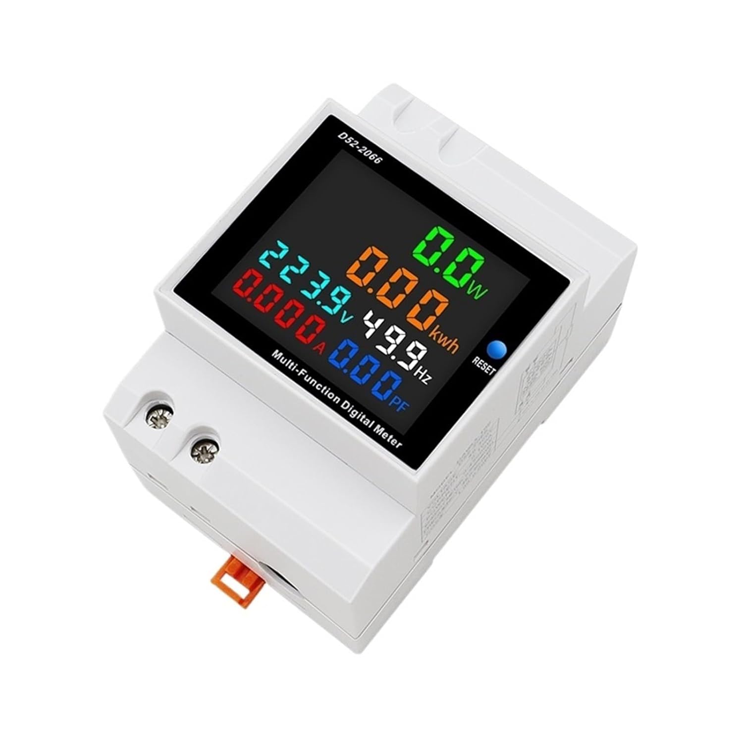 110V 220V 100A 6IN1 Din Rail AC Monitor Voltage Current Power Factor Active KWH Electric Energy Frequency Meter