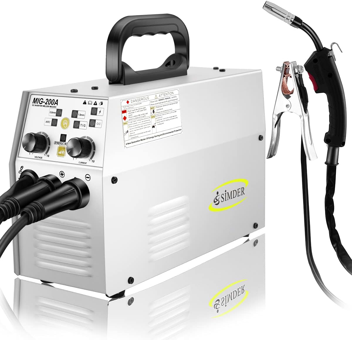 MIG Welder Flux Core Welding Machine 110V 220V 120A Wire Feed Welder MIG ARC MMA Lift TIG No Gas 3 In 1 Multifunction Digital Welder IGBT Inverter Technology