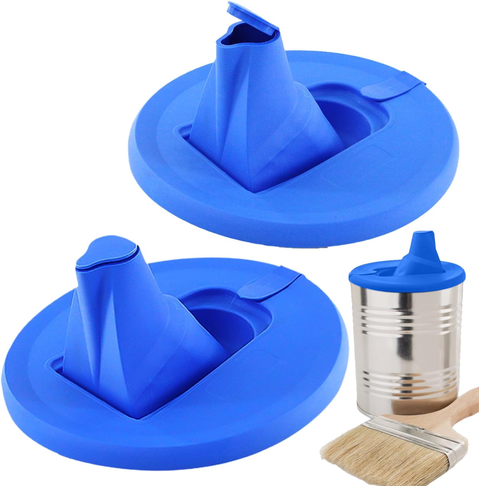 Paint Pouring Lid - 2 Pack Paint Pouring Lid Spout | Secure Seal With Built-In Nozzle, Prevents Spills Drips Messes, Storage Accessories For Adults