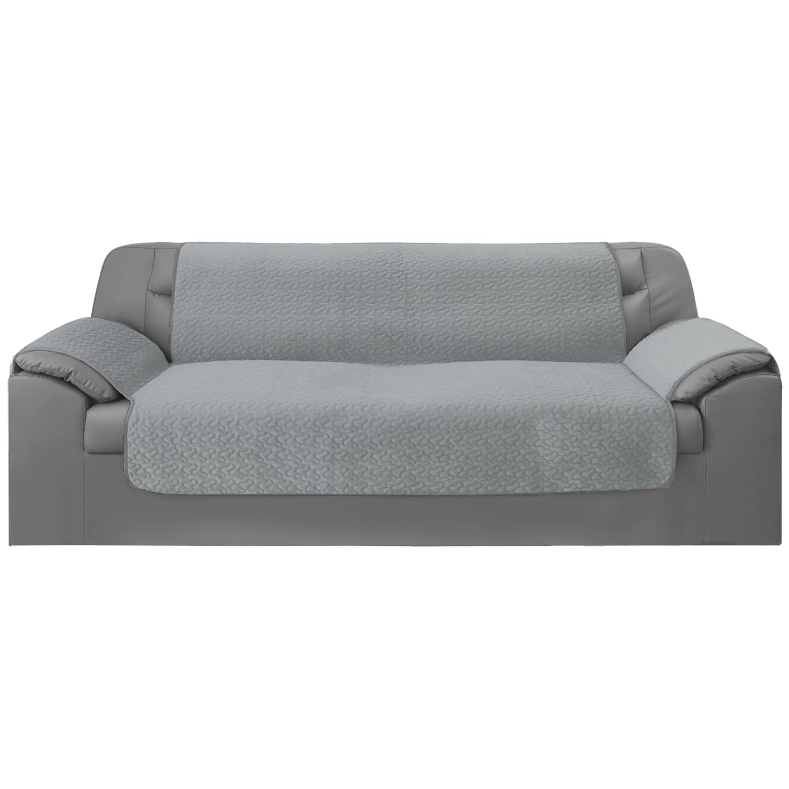 GFD Textiles - Cubre Sofa 4 Plazas 190 cm, Funda para Sofá Ajustable, Forros para Sofás Antideslizante, Fundas Sofá Acolchado, Protector Sofá Duradero Perros Gatos Mascotas (4 plazas, Gris)
