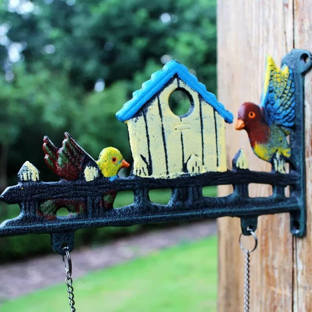 Cast Iron Wild Bird Welcome Dinner Bell with Decorative Garden Wall Mounted Doorbell and Bell Sound Hanging from The Door in Rural Areas