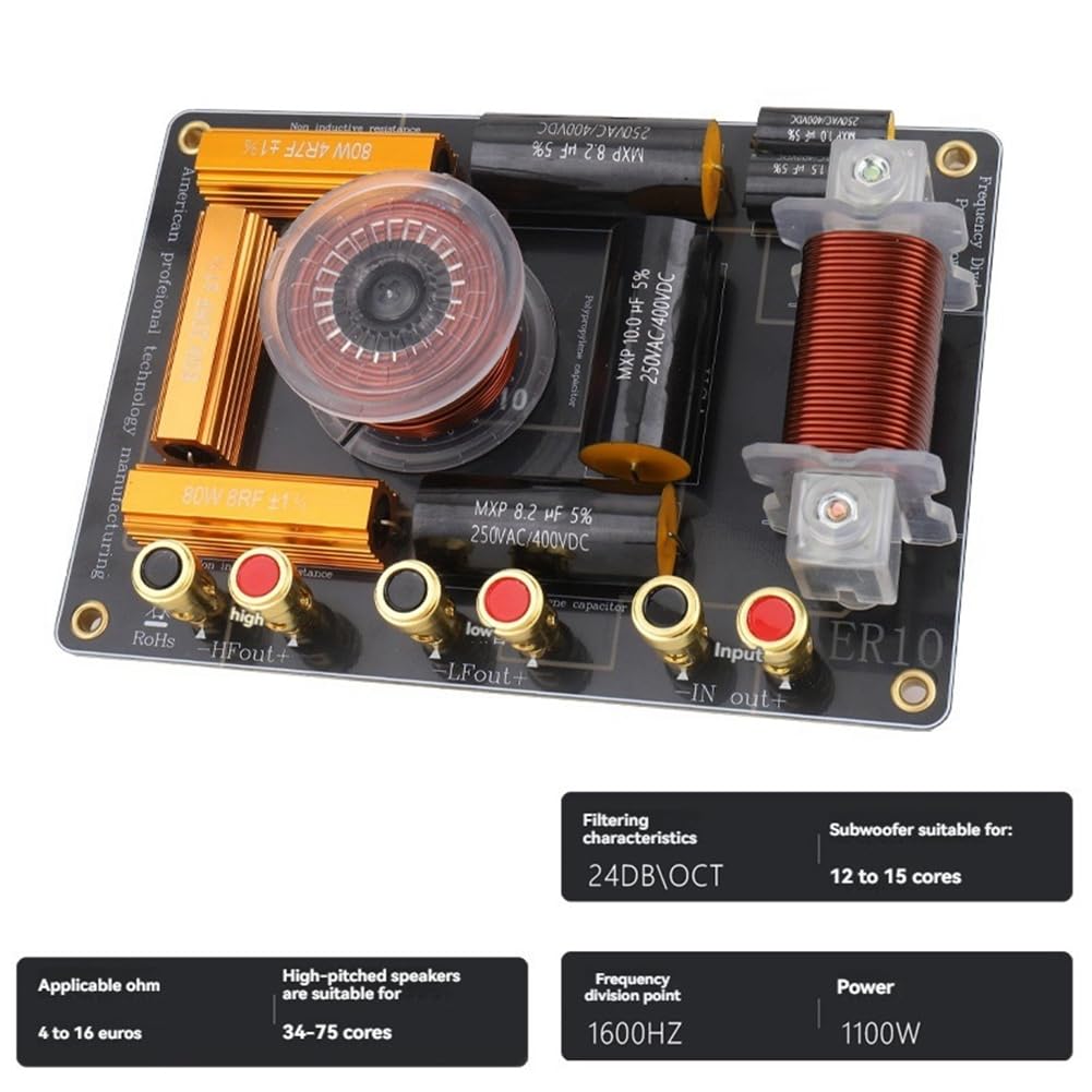 Haut-Parleur Hi-FI Home Theater 2 Voies 1100W Diviseur de Fréquence Audio Carte de Crossover 1600Hz Système de Crossover Haut-Bas de Scène