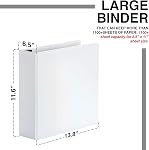 3 Ring Binder, Slant D-Rings, Clear View, Pockets (6 Inch, white)