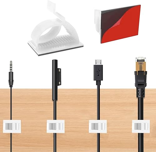 30 clips de cable para exterioresinteriores, clips adhesivos para decoración de luz, ganchos para soporte de alambrecable para escritorio de