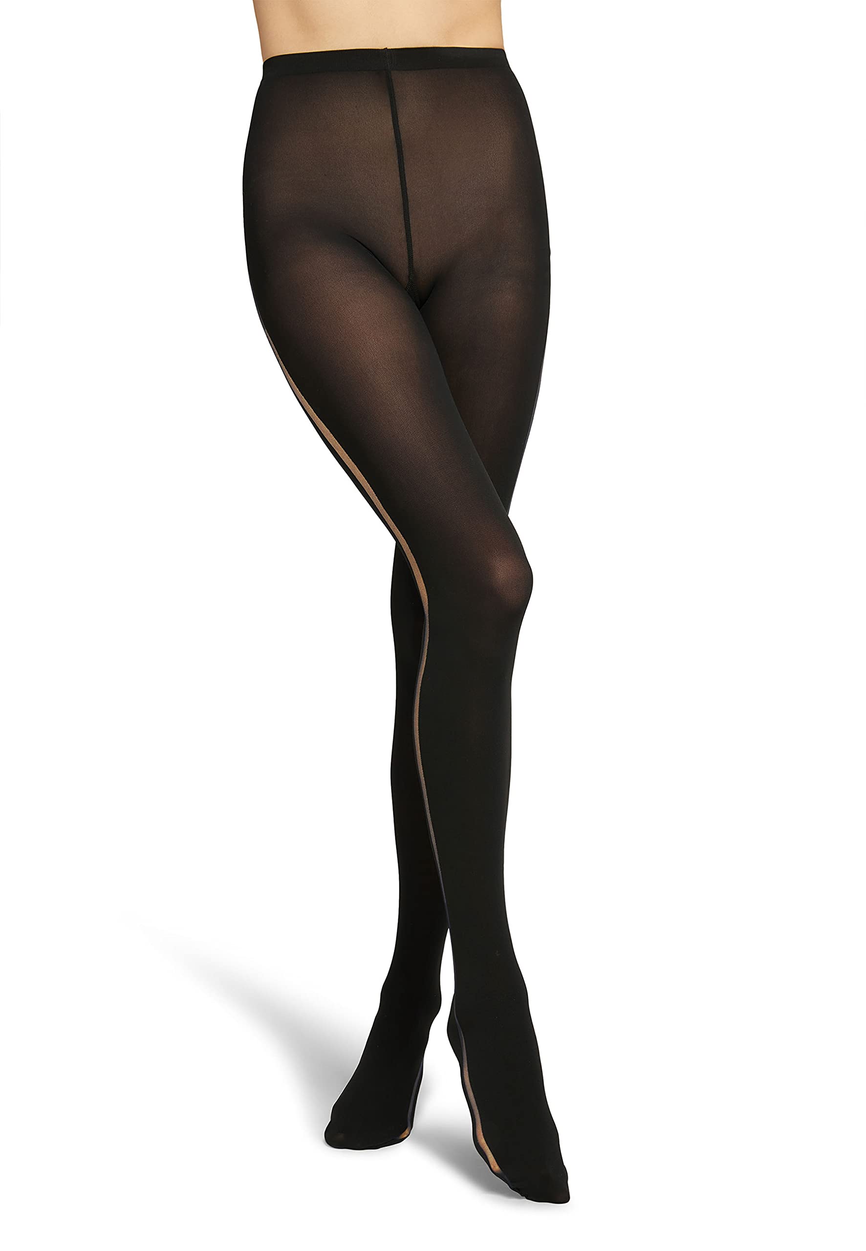 Wolford Women's 8641 Fairly Light / Black Leia Tights, Opaque Tights, 50 Denier, Xs