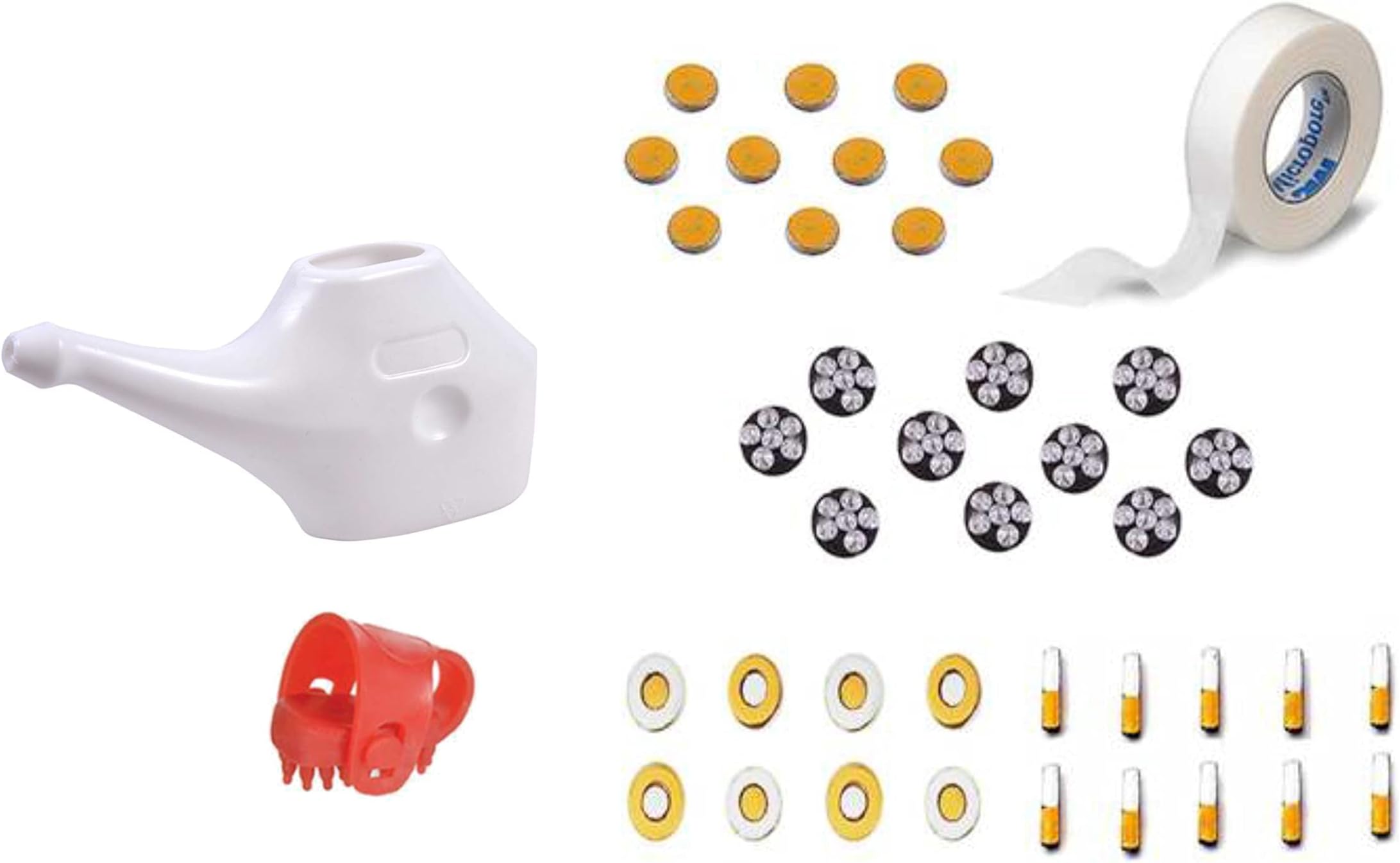 ACP ACUPRESSURE Magnet Combo Set Contain Byol, Bar, Chakra, 5 Star Magnets & Paper Tape Thumb pad jal Neti pot For Stress and Pain Relief body massager