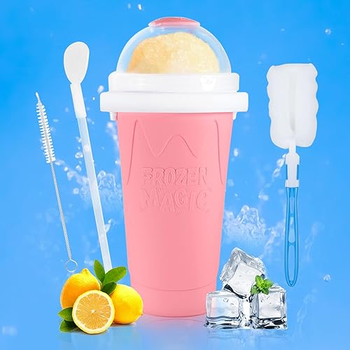 Taza para hacer granizados, taza mágica para batidos congelados rápidos, taza portátil para apretar, para hacer granizados de jugo de verano, taza