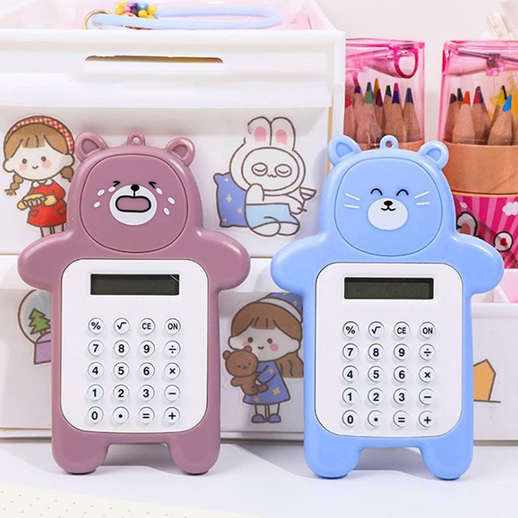 Calcolatrice da Tavolo, Calcolatrice Portatile Formato Tascabile Display a 8 Cifre Cartone Animato Mini Pulsante Sottile Calcolatrice Carina Materiale Scolastico (Color : D) (Color : D)