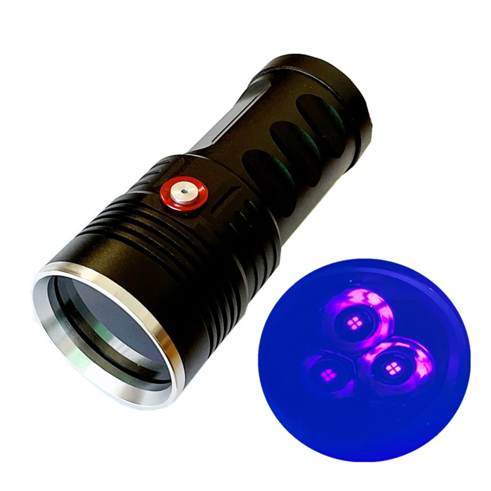 GRMOTO Flashlight, Black light flashlight with black filter rechargeable money pet urine detector flashlight
