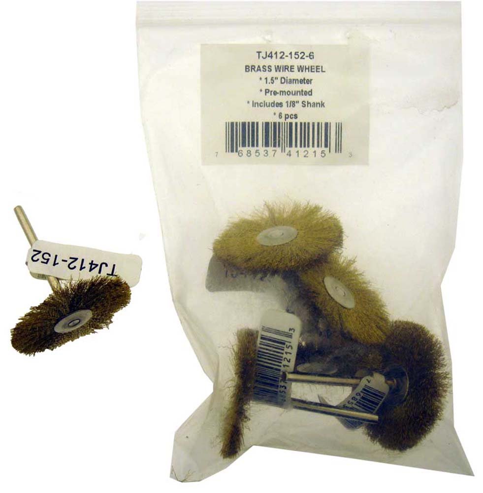 Dynamic (6 Pack) Brass Wheel Brushes | Genuine Brass, Pre-Mounted | ????.????