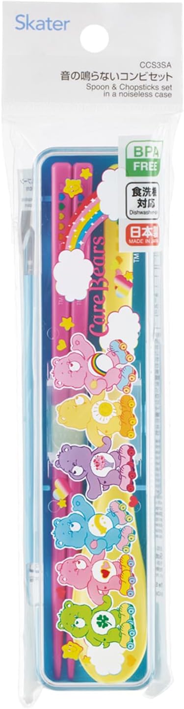 Skater CCS3SA-A Care Bears Chopsticks & Spoon Set, 7.1 inches (18 cm), Made in Japan